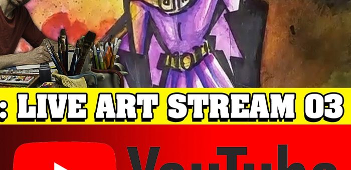 I ruined one of my sketchbook pages – Live Art Stream 03 – Cartoon Character
