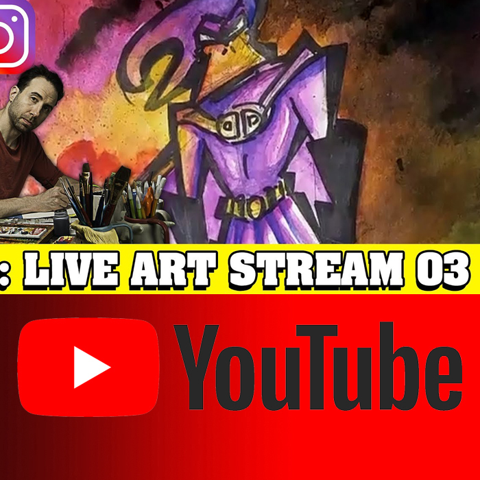 I ruined one of my sketchbook pages - Live Art Stream 03 - Cartoon Character