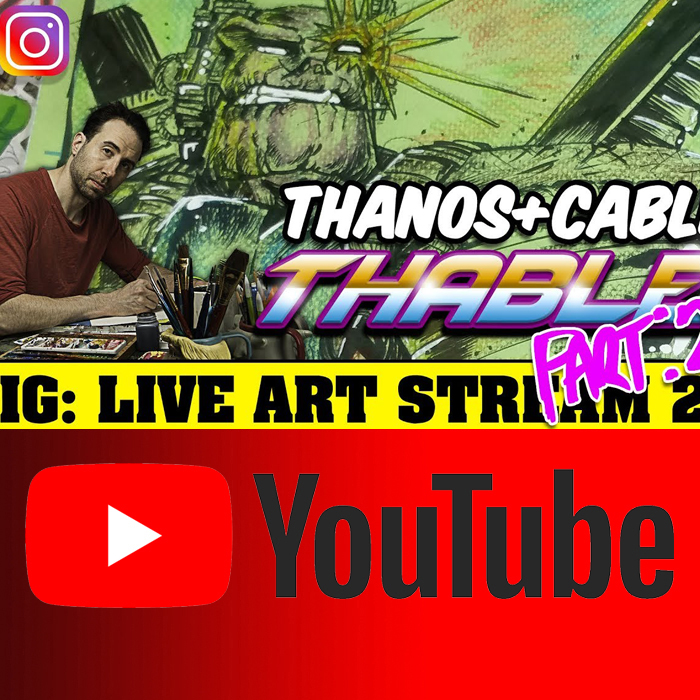 THABLE-  It's THANOS It's Cable - INFINITY WAR & DEADPOOL MASHUP - Live Art Stream