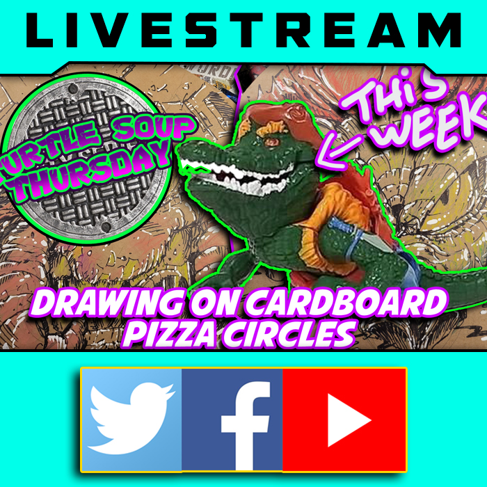 Turtle Soup Thursday's - Drawing some TMNT on a cardboard pizza circle