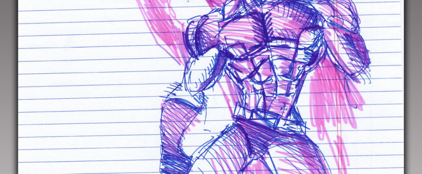 Pink Wolverine Notebook Notepad Marker Sketch