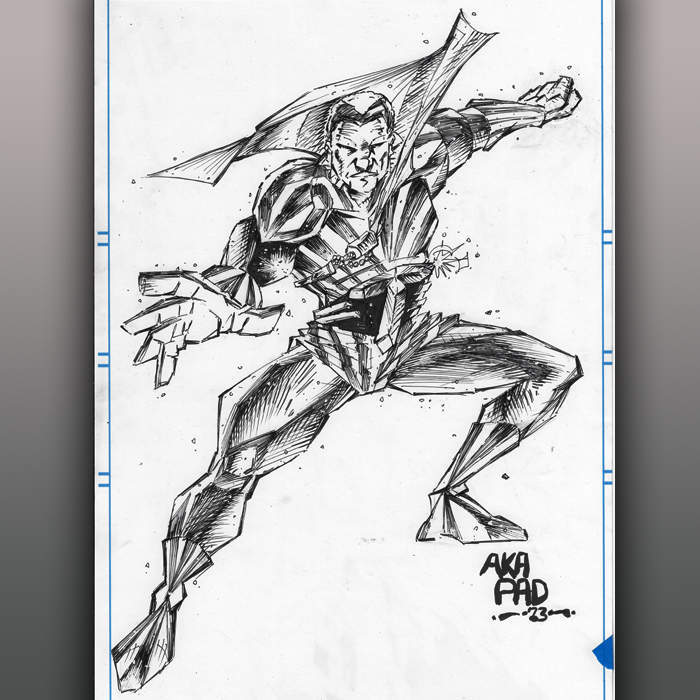 Black Panther Jack Kirby Original Design Black and White